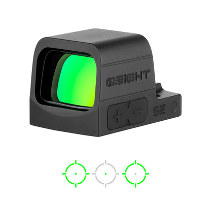 In Stock Osight SE enclosed Micro Red or Green Dot Sight with multi-reticle models in each Color - RMSc/K Footprint In Stock Compatible | 2 MOA Dot & 32 MOA Circle Dual Reticle System | Durable Compact Reflex Sight US-OSIGHTSE-GN-300115