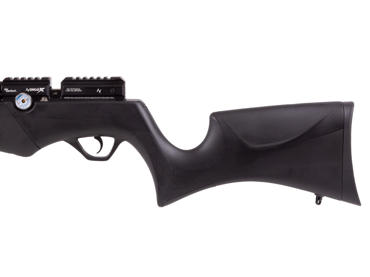 Air Venturi Avenge-X PCP rifle available in .177, .22 and .25 available in 210cc Air Tube or 400cc Bottle