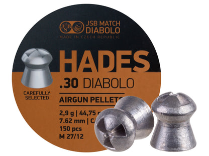 JSB Hades available in .177, .22, 25 and .30 calibers and various weights