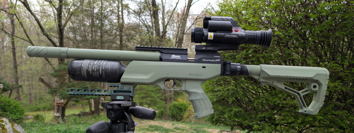 Brocock Pathfinder, Available in Black or Green and in  .177, .22 and .25 Calibers With or Without DNT TNC225R ThermNight Day-Night and Thermal Scope