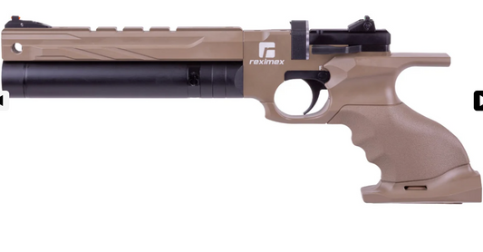In Stock Reximex RP PCP Pistol/Carbine .22 caliber, Regulated. Flat Dark Earth
