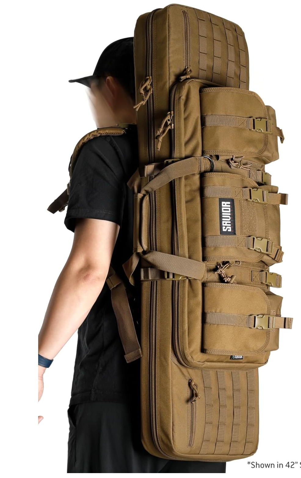 In Stock - Savior Equipment American Classic 51" Tactical Double Soft Gun Case Pistol Bag, Spacious Front Pockets, Padded Shoulder Strap Included, OD Green
