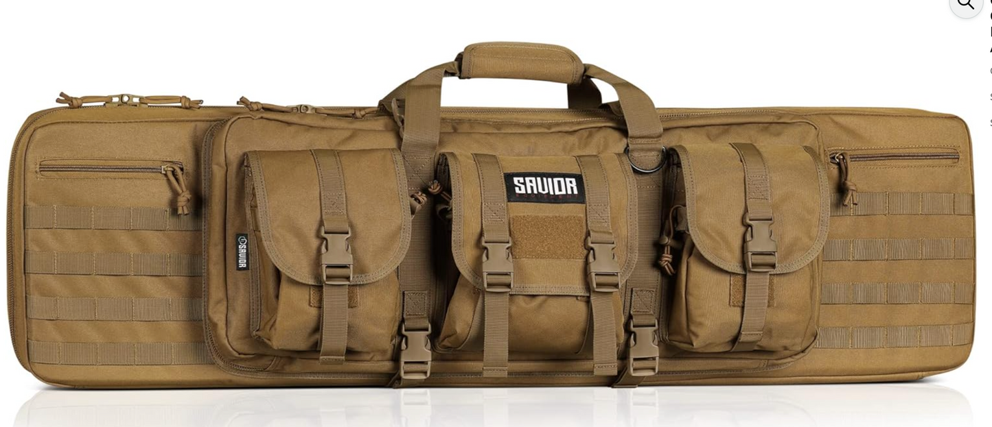 In Stock - Savior Equipment American Classic 51" Tactical Double Soft Gun Case Pistol Bag, Spacious Front Pockets, Padded Shoulder Strap Included, OD Green