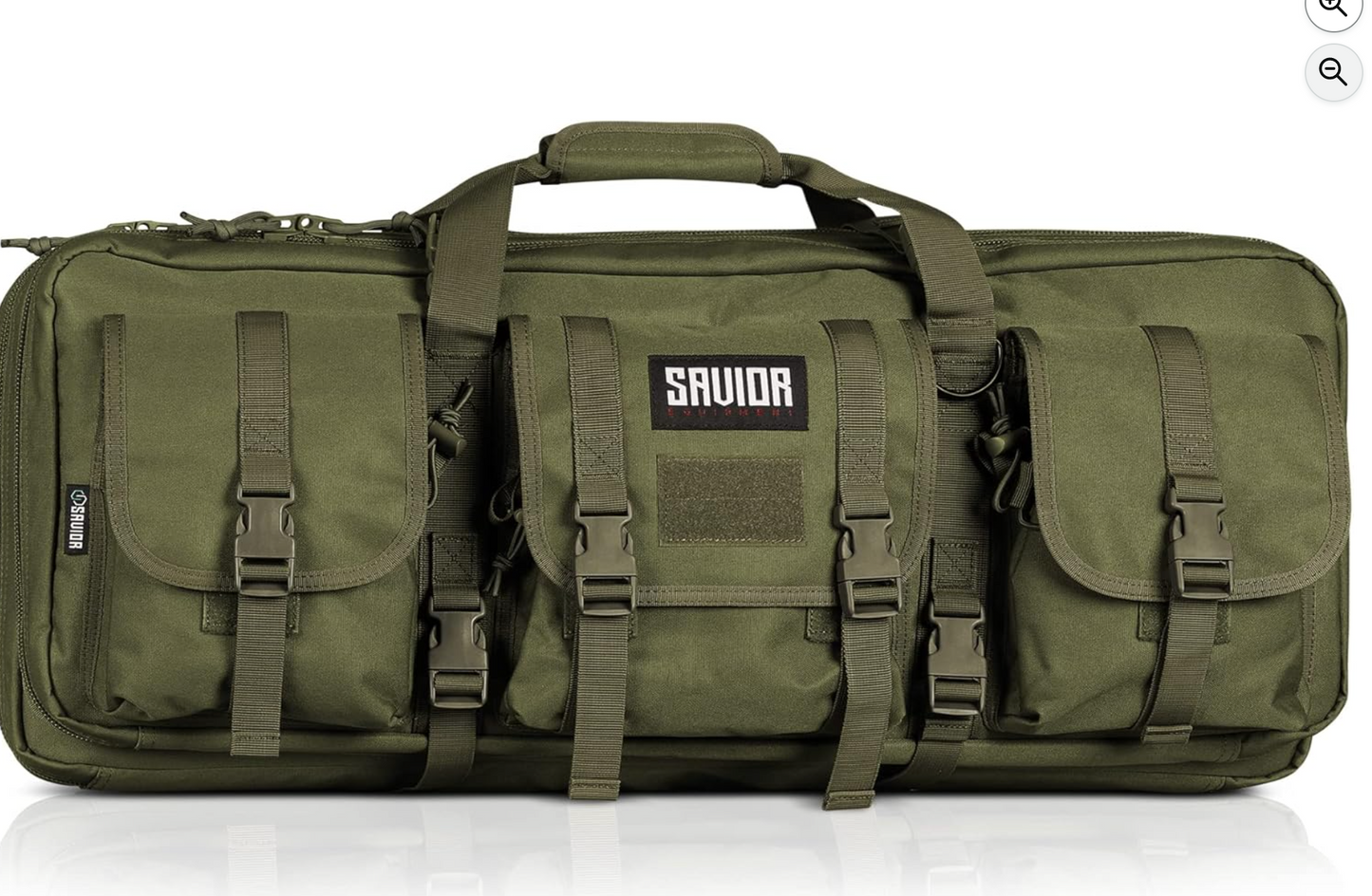 In Stock - Savior Equipment American Classic Shorty Tactical Double Short Soft Gun Case Pistol Bag, Spacious Front Pockets, Padded Shoulder Strap Included, OD Green and Coyote Tan