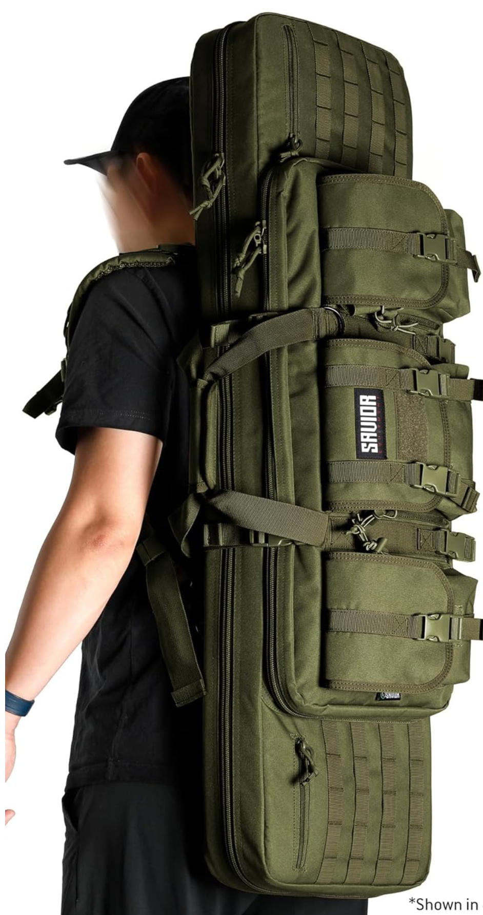 In Stock - 42"L x 24"W x 42"H Interior Savior Equipment American Classic Tactical Double Short Soft Gun Case Pistol Bag, Spacious Front Pockets, Padded Shoulder Strap Included, OD Green and Coyote Tan (Copy)