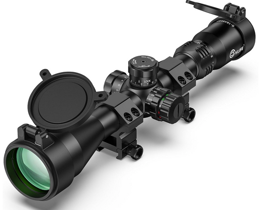 CVLIFE EagleFeather F02 6-18x50 Rifle Scope with Side Focus Parallax Adjustment, Illuminated Mil-Dot Reticle, 30mm Tube Long Range Rifle Scope for Hunting, SFP Riflescope with Scope Rings