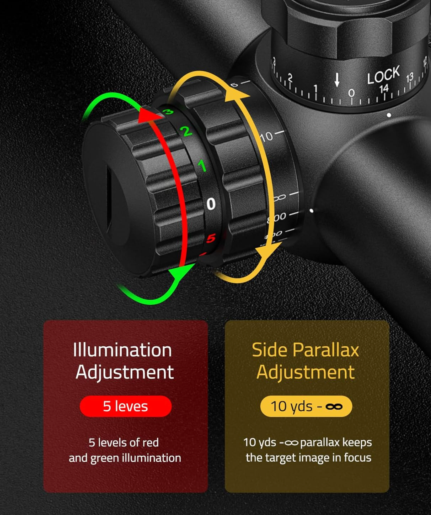 CVLIFE EagleFeather F02 6-18x50 Rifle Scope with Side Focus Parallax Adjustment, Illuminated Mil-Dot Reticle, 30mm Tube Long Range Rifle Scope for Hunting, SFP Riflescope with Scope Rings