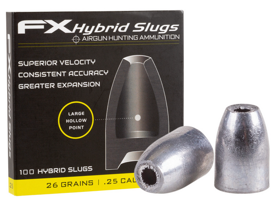 In Stock FX Hybrid Slugs available in .22, 25 and .30 caliber