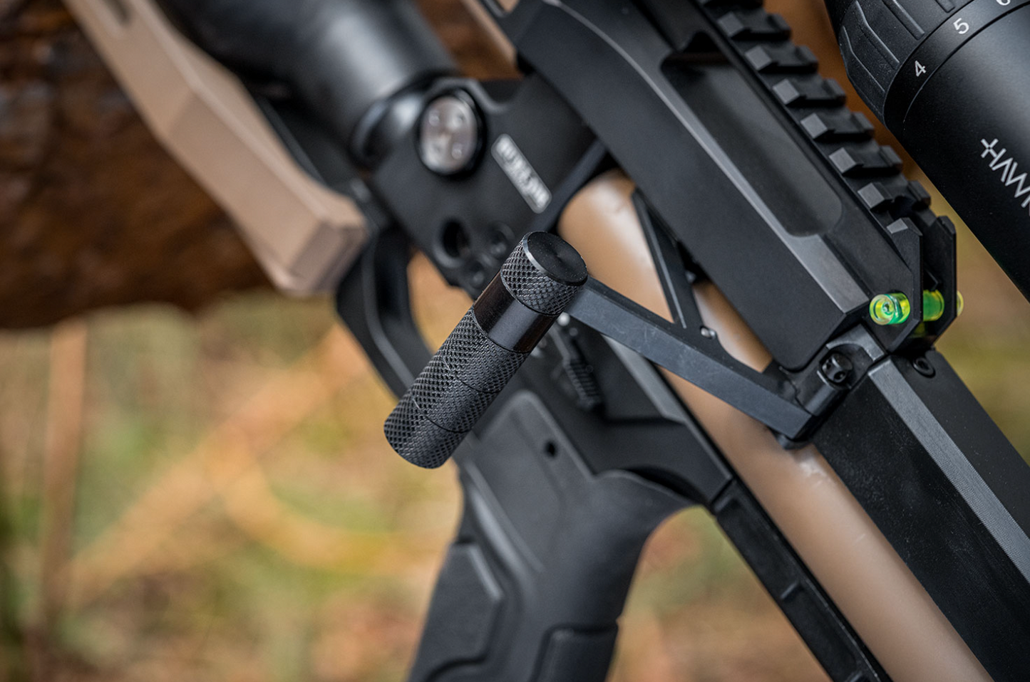 In Stock AirMaks Arms Krait L Pro Regulated PCP. Available in .22, .25 and .30 (7.62) Calibers