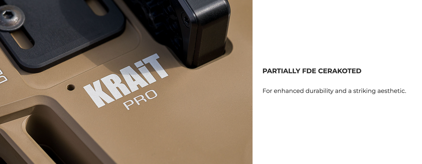 In Stock AirMaks Arms Krait L Pro Regulated PCP. Available in .22, .25 and .30 (7.62) Calibers