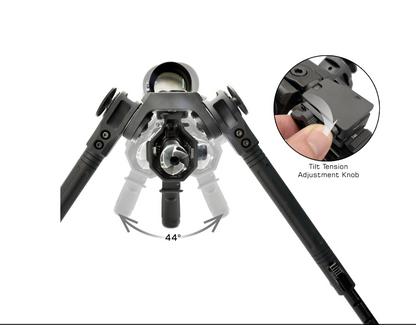 UTG® Over Bore Bipod, 7"–11" Center Height, Quick Detachable, Picatinny