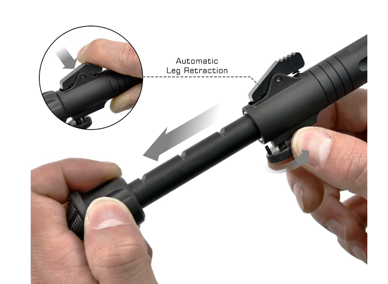 UTG® Over Bore Bipod, 7"–11" Center Height, Quick Detachable, Picatinny