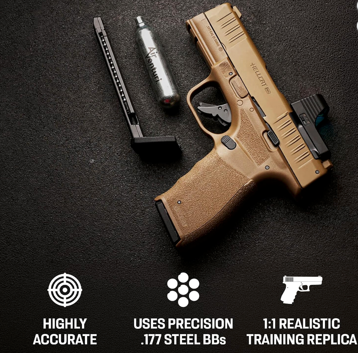 Springfield Armory Hellcat Pro CO2 BB Pistol, Optional Red Dot