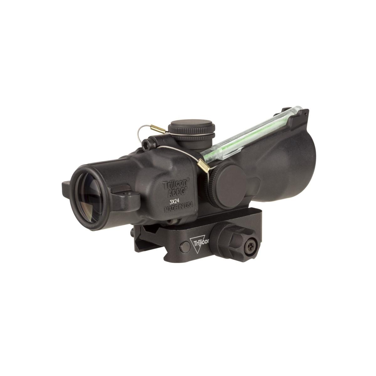Trijicon Compact ACOG 3x24 Rifle Scope Low Height Green or Red Horseshoe/Dot .223/55gr. Illuminated Black TR400356