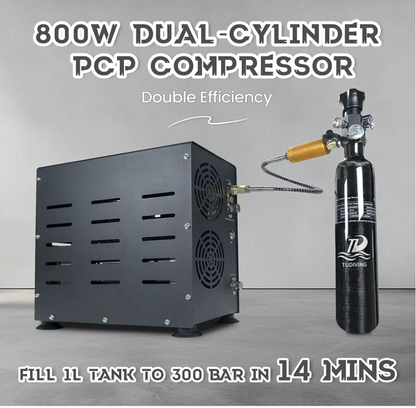 In Stock TUDIVING-4500Psi/300Bar PCP Compressor, 800W Dual-Cylinder PCP Air Compressor,Auto Stop High Pressure Compressor. Can easily fill 2.6L CF Bottle