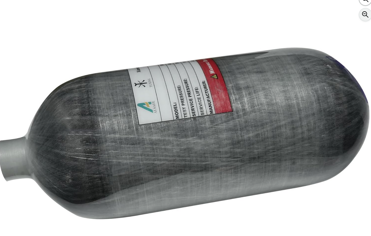 TUXING 4500psi High Pressure Carbon Fibre Cylinder - AIr Bottle, 2.5L Carbon Fiber Tank, Diving Scuba Tank, PCP Paintball Air Tank with Valve M18*1.5