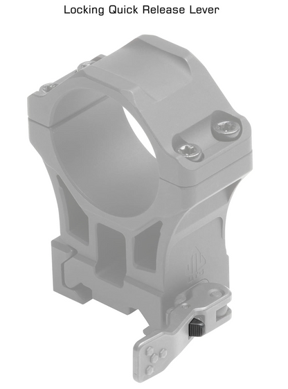 UTG/Leapers ACCU-SYNC QR 30mm High Profile Scope Rings, Picatinny, Black