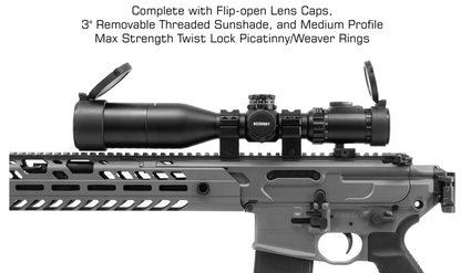UTG OP3 4-16X44 30mm Compact Scope, AO, IE, Glass UMOA, SFP