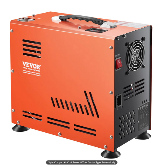 In Stock Vevor DUAL CYLINDER 800 Watt PCP Air Compressor - Fills twice as fast as Single Cylinder Models