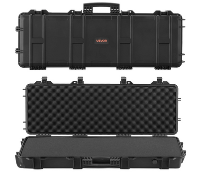 In Stock VEVOR Rifle Case, Rifle Hard Case with 4 Layers Fully-protective Foams, Lockable Hard Gun Case with Wheels, IP67 Waterproof & Crushproof, for Rifles or Shotguns, Available in 36, 40, 42, 50 and 52 lengths and available in Khaki Gray and Black