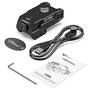 Votatu H3L-G Green Laser Sight, Aluminum Ultra Low Profile Picatinny Mount Green Dot Sight, Strobe Mode Available, Magnetic USB Rechargeable and Ambidextrous Control