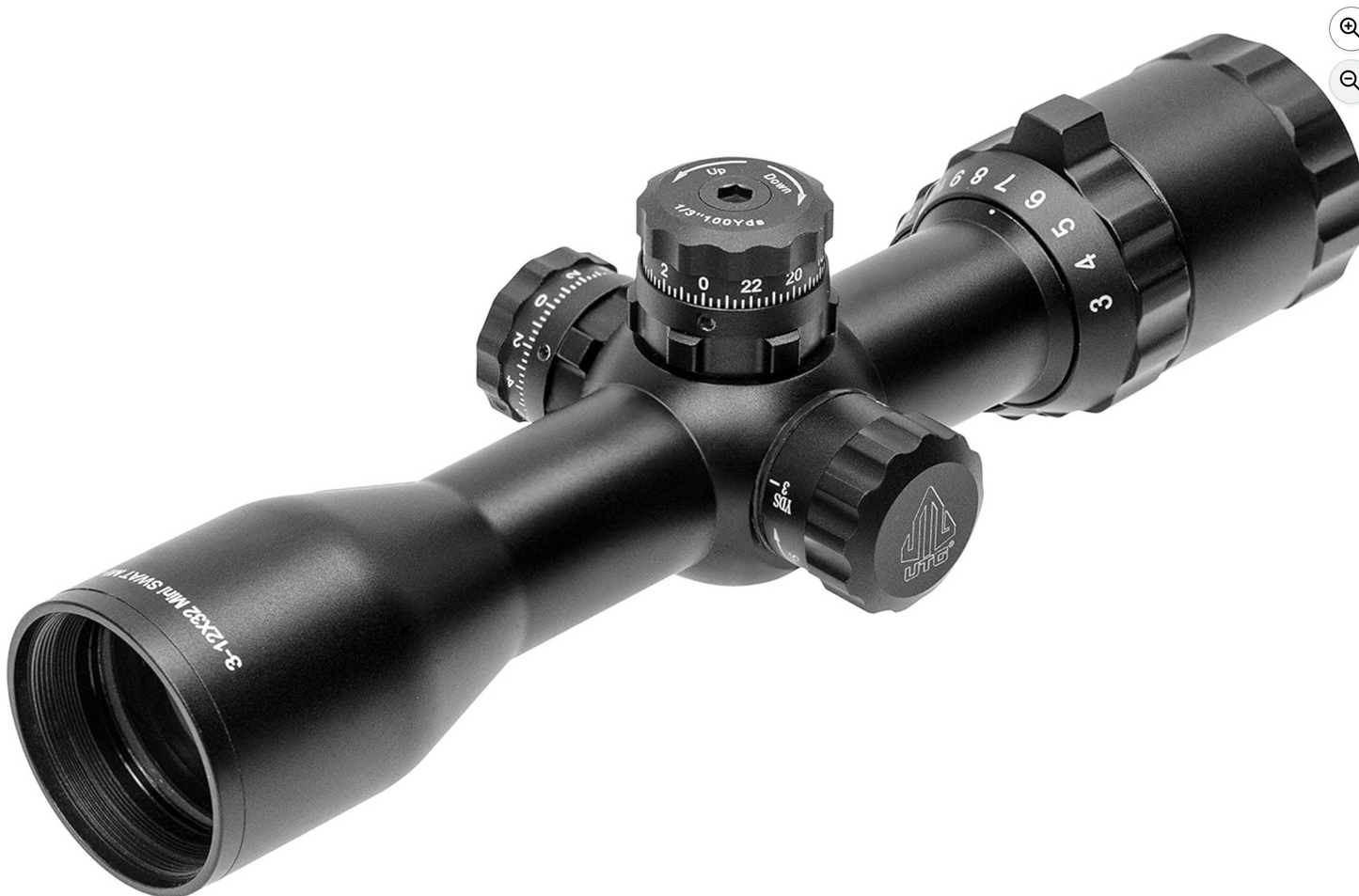 In Stock Leapers UTG 1" BugBuster 3-12X32 Rifle Scope, Side AO, Mil-dot, with QD Scope Rings (SCP-M312AOWQ)