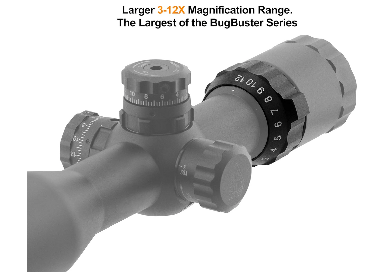 In Stock Leapers UTG 1" BugBuster 3-12X32 Rifle Scope, Side AO, Mil-dot, with QD Scope Rings (SCP-M312AOWQ)