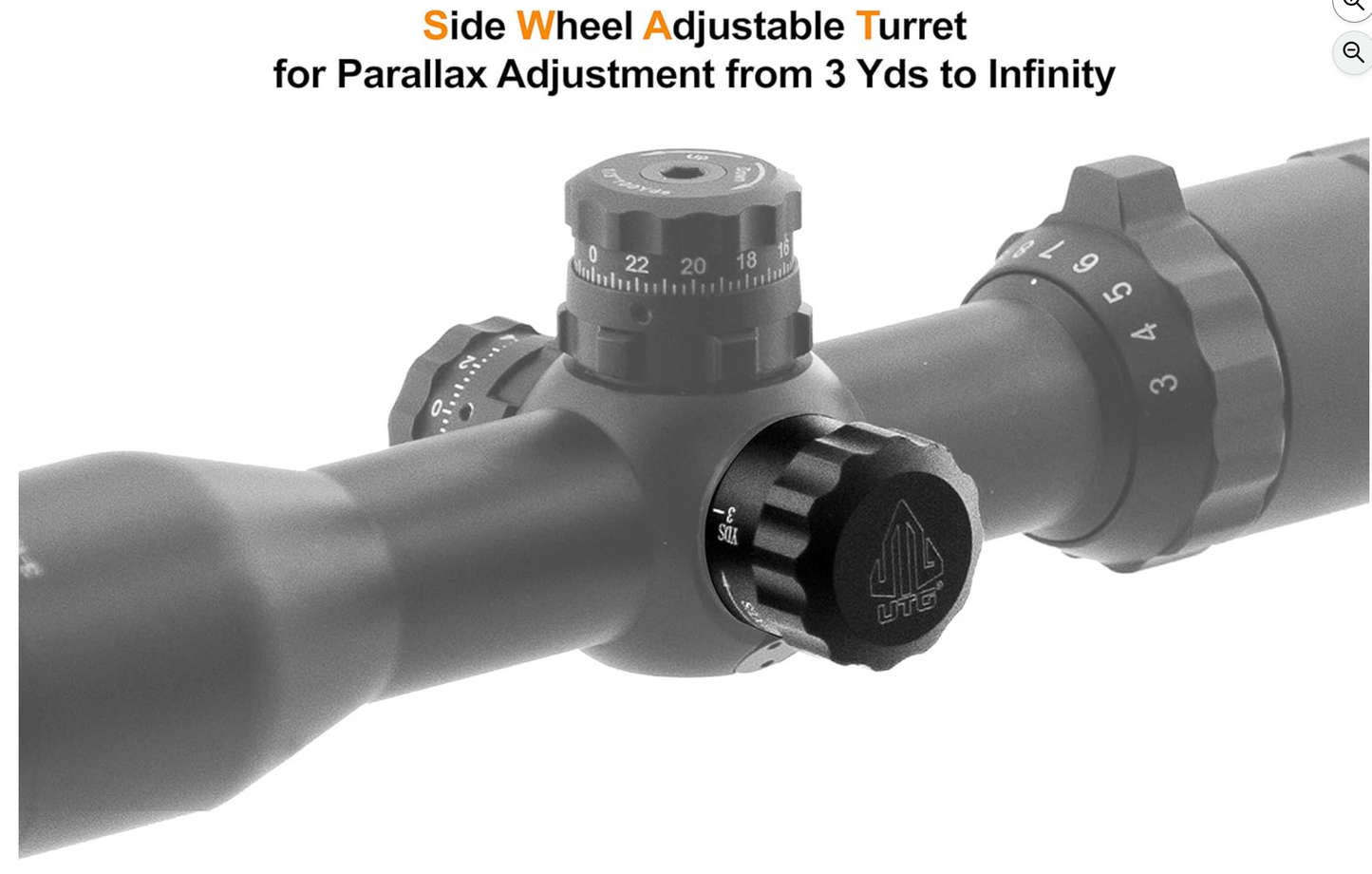 In Stock Leapers UTG 1" BugBuster 3-12X32 Rifle Scope, Side AO, Mil-dot, with QD Scope Rings (SCP-M312AOWQ)